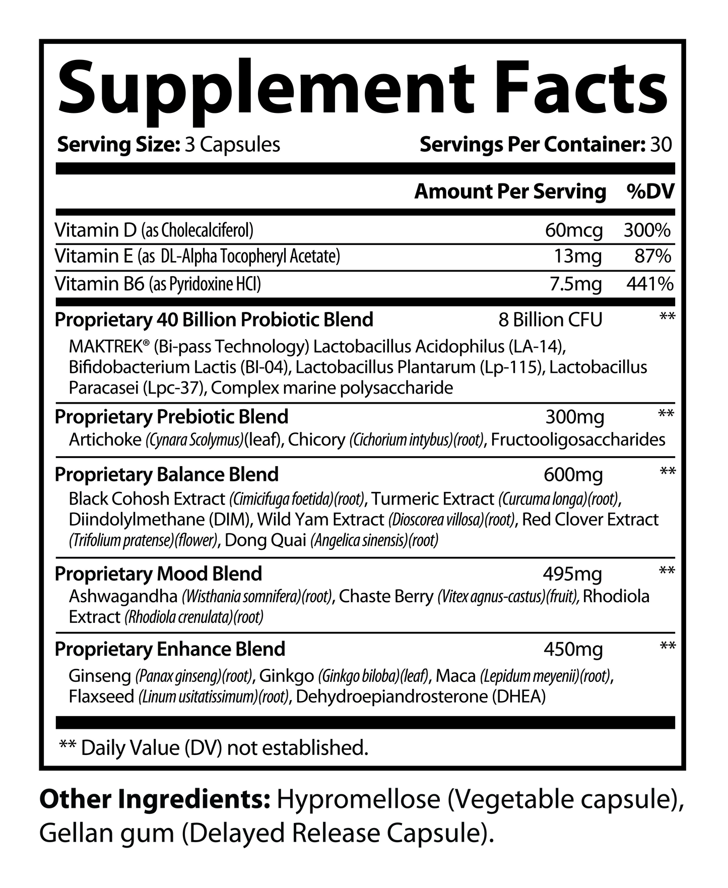 Premium Menopause Support w/Wild Yam Extract